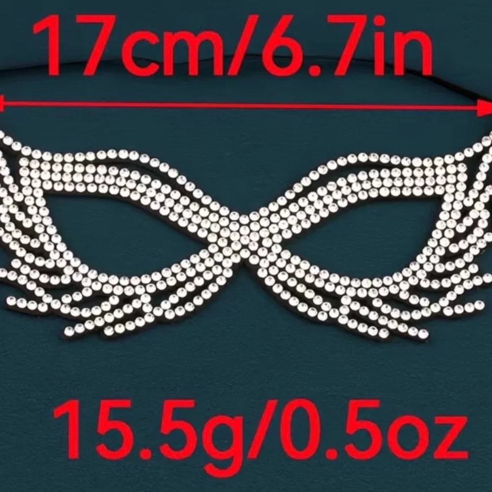 Dom Rhinestone Cat Eye Mask Women's Sparkly New Fetish Masquerade Cosplay Role